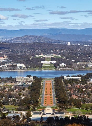 Anzac Parade Canberra looking towards Parliament House