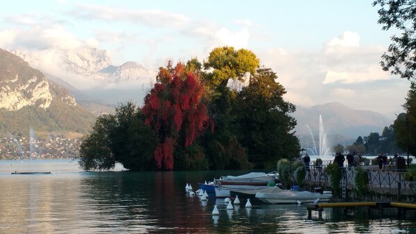 The beautiful lake at Annecy, Southern France