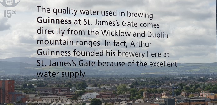 Words on window glass at The Guinness Storehouse, Dublin