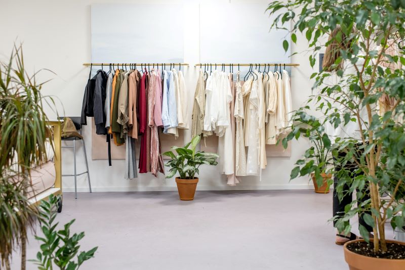 Clothes hanging on a rack, will they form part of your sustainable wardrobe