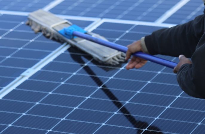 Cleaning and maintaining roof top solar panels is a job for the professionals